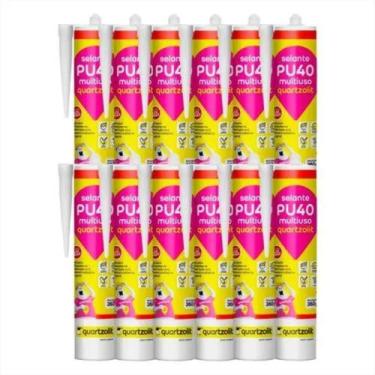 Imagem de Kit 12 Adesivo Selante Pu40 Multiuso Branco 360g Quartzolit