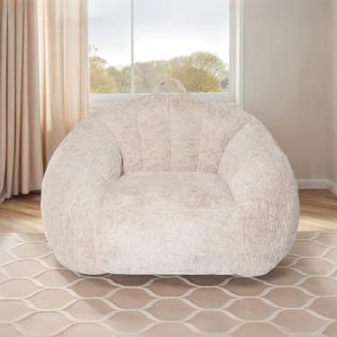 Imagem de CangLong Cadeira de feijão ergonômica com apoios de braço – sofá para jogos de espuma viscoelástica de 119 cm, suporte resistente de 181 kg, poltrona de pele sintética para sala de estar/quarto