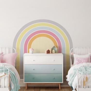 Imagem de Adesivo Decorativo Infantil Arco Íris Grande Lavável Seguro Ideal Para Quarto Bebê Menino Menina Estilo Colorido