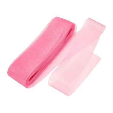 Imagem de HARFINGTON Trança de crina de cavalo rígida, 50 metros, 7,6 cm, acabamento macio de crina de cavalo para costura de desossada de poliéster, vestido de casamento, vestido de dança, aparamento, rosa