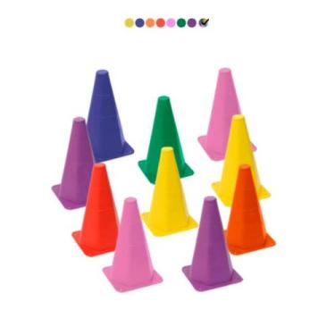 Imagem de Kit com 10 Cones Demarcatórios Para Treinamento Funcional - Alto Nível