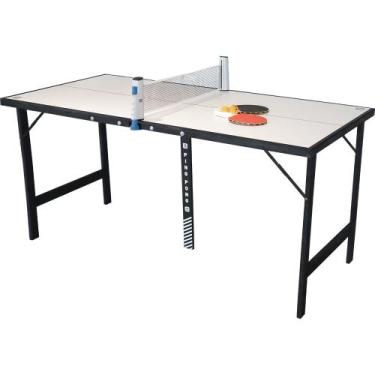 Imagem de Mini Mesa de Ping-Pong Portátil com Kit 1 Rede Retrátil + 2 Raquetes +