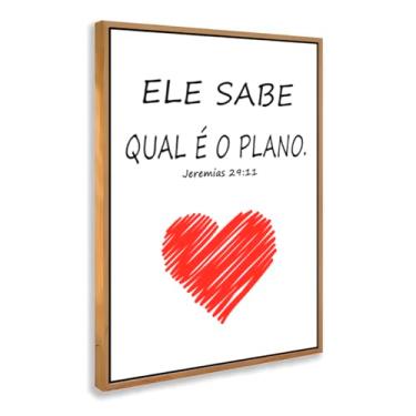 Imagem de Quadro Decorativo Jeremias 29:11 Com Moldura Versículo Bíblia Fé Cristão Esperança Frase Amor Coração Religião Espiritual Deus Promessa Luz