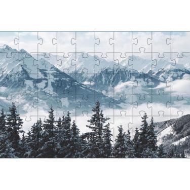 Imagem de Kit 2 Quebra-Cabeça Paisagens Neve Pelo Mundo De 60 Peças