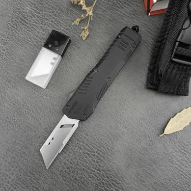 Imagem de Canivete Dobrável, Cabo De Liga De Zinco, Cortador De Caixa De Segurança Para Serviços Pesados, Canivete Edc Com 10 Lâminas Extras, Ideal Para Ferramentas Domésticas, De Escritório E Ao Ar L