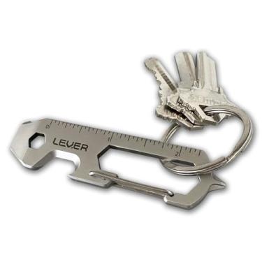 Imagem de Lever Gear Chaveiro Com Mosquetão Clip Kt Multiferramenta, Abridor De Garrafas Cerveja, Chave Fenda Multiferramenta Para Chaves, Mini Alavanca, Multifuncional Edc Box Homens