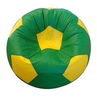 Imagem de Puff Bola Super Corino Amarelo e Verde - única