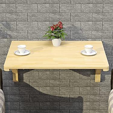 Imagem de LJHSS Mesa dobrável montada na parede, mesa flutuante dobrável com economia de espaço, mesa de jantar, para casa, cozinha, escritório