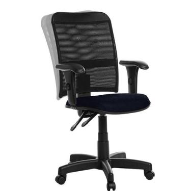 Imagem de Cadeira De Escritório Ergonômica Tela Com Braço Rcp Preto - Goldflex