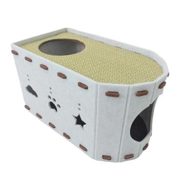 Imagem de Ioensy Cama para gatos, caverna para família, casa de escalada para gatos, arranhador, estável, casa de brincar, caverna grande e aconchegante, cama para, Bege