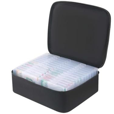 Imagem de Lconvicely Organizador de sementes de 26 compartimentos com etiquetas, organizador de pacotes de sementes de tecido Oxford de grande capacidade para pacotes de sementes, vegetais, flores e pequenos