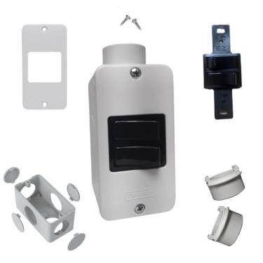 Imagem de KIT Interruptor Duplo Preto 3/4pol + Condulete 4/2 PVC Anti-Chamas Reforçado (Branco)