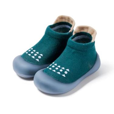 Imagem de Bearbay Sapatos de caminhada para bebês, antiderrapante, respirável, com sola de borracha macia, tênis para bebês meninos e meninas, Af-39 Verde escuro, 18-24 Months Toddler