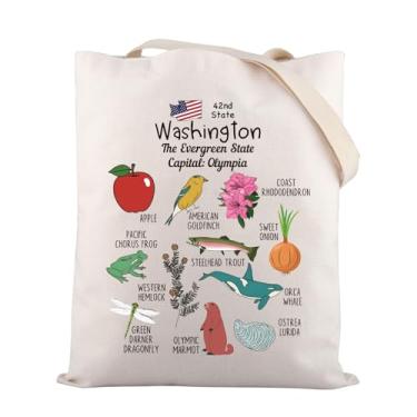 Imagem de Zuo Bao Bolsa de viagem Olympia, presente do orgulho de Washington, férias no estado de Washington, The Evergreen State Shopping Bag, 42º estado