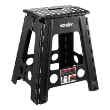 Imagem de Banqueta Plástica Dobrável 450mm 150kgf Antiderrapante com Alça Vonder