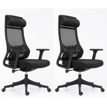 Imagem de Kit Cadeira de Escritório Presidente Core Preta - Inova Office, 2 Cade