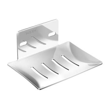 Imagem de Ioensy Suporte de saboneteira de parede para pia, esponja, reutilizável, fácil de instalar, suporte para saboneteira, para banheira, pano de prato, Silver a