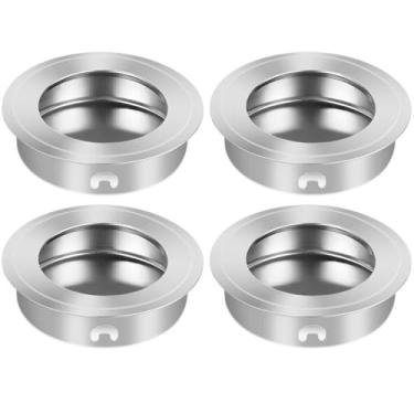 Imagem de Puxador de gaveta com furo redondo para portas de correr, puxador invisível para armário, puxador oculto em aço inoxidáv