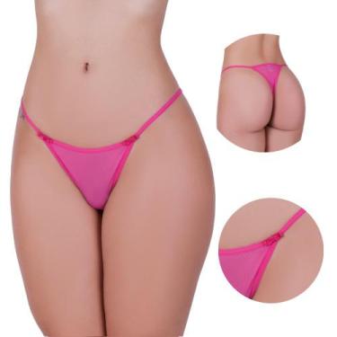 Imagem de Kit 3 Calcinha Fio Tanga Tule Transparente - NAKA MODAS, M, Sortido