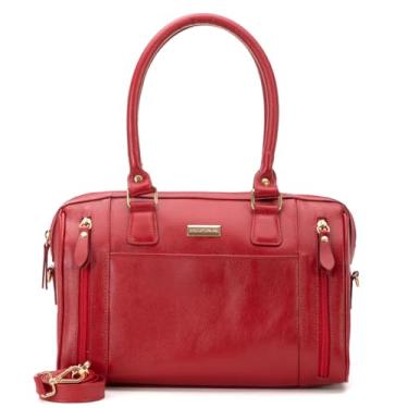 Imagem de Bolsa Feminina Baú de Ombro Couro Katia Sifra (VERMELHO)