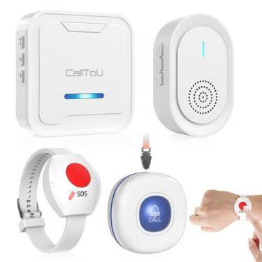 Imagem de Wireless Caregiver Pager CallToU para idosos com 2 Call Bell