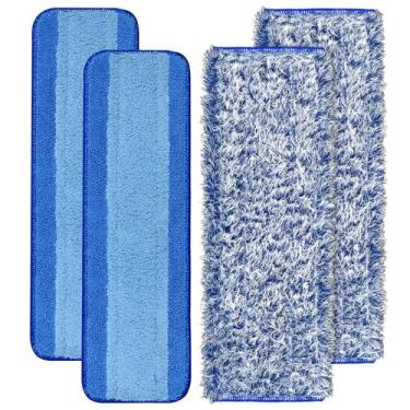 Imagem de Pacote de 4 almofadas de limpeza de microfibra para pisos de madeira B