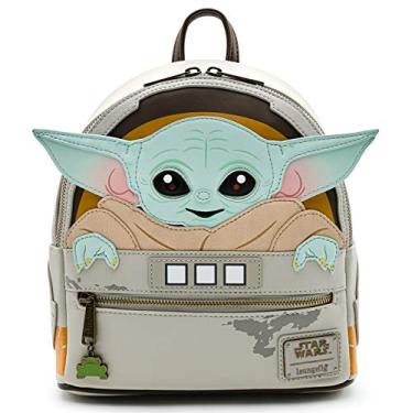 Imagem de Loungefly Bolsa de ombro feminina Star Wars Baby Yoda The Mandalorian com alça dupla, Multi, One Size