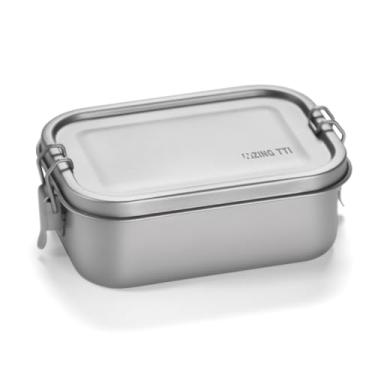 Imagem de ZING TTI Recipiente de alimentos de titânio, recipiente portátil à prova de vazamento para viagem, trabalho e uso ao ar livre, caixa de armazenamento de metal durável, lavável na lava-louças, solução