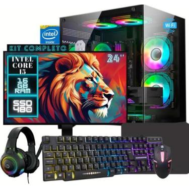 Imagem de Computador Gamer Completo Intel Core i5 16GB SSD 480GB Kit Gamer com H