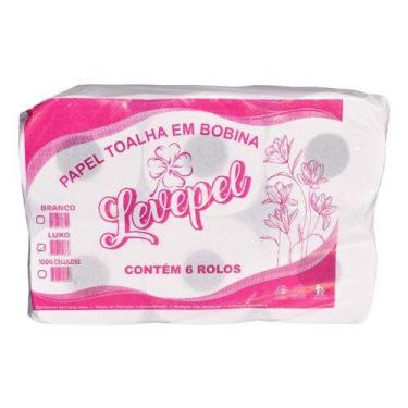 Imagem de Papel Toalha Bobina Levepel 100% Celulose Virgem C/6 