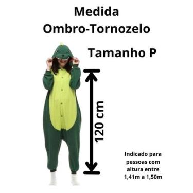 Imagem de Pijama Kigurumi Dinossauro Infantil e Adulto - NoBrand, P/S