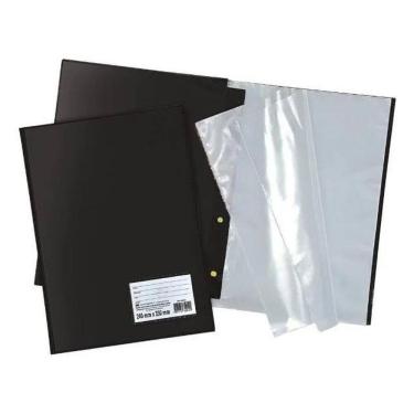 Imagem de Pasta Catálogo Organizadora Preta A4 50 Plásticos