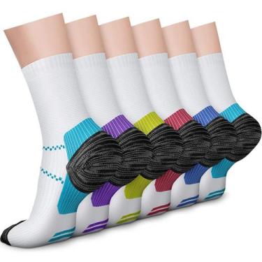 Imagem de Meias de compressão CHARMKING 6 pares para mulheres e homens 15-20 mmH