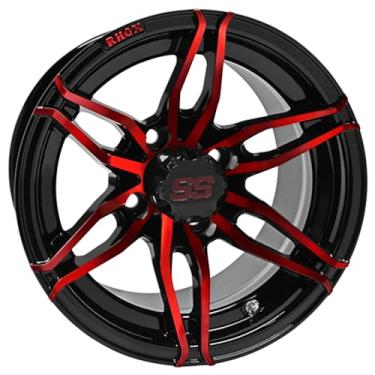 Imagem de Red Hawk Carrinho de golfe TIR-RX377-BR preto brilhante com vermelho, 30,5 x 17,7 cm ET-25