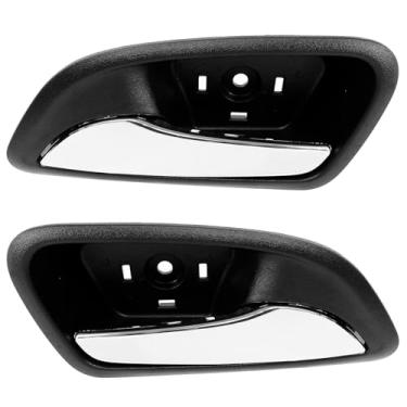 Imagem de Cheriezing Maçaneta interna interna compatível com Chevy Cruze 2011 2012 2013 2014 2015 - caixa preta + alavanca cromada - lado esquerdo e direito (1 par)