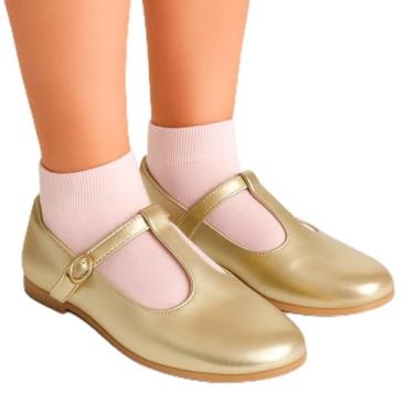 Imagem de Sapatilha Feminina Infanto Juvenil Mary Jane Boneca Sapato Social Antiderrapante e Confortável (Dourada, BR, Criança de 9 a 12 anos, Numérico, 33)