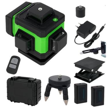 Imagem de Nível A Laser 12 Linhas 40m 3D Verde Recarregável 2 Baterias Com Maleta Reforçada