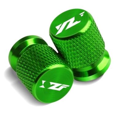 Imagem de 2 peças de tampas de tampa de haste de porta de ar de válvula de pneu de metal acessórios de motocicleta compatíveis com Y&AMAHA YZF R1 R3 R6 R25 R125 R1M YZFR1 YZFR6 YZFR3 (verde)