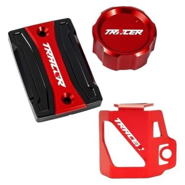 Imagem de Tampa do reservatório de fluido de freio dianteiro traseiro compatível com Tracer 900 7 700 GT 7gt 900gt 700gt 7/gt Tracer MT09 MT07 (ASet-Red)