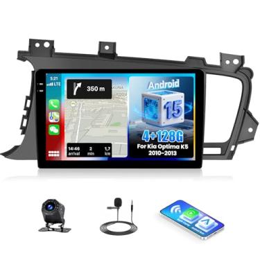 Imagem de [4 + 128 G] Rádio estéreo para carro Android 15 para Kia Optima K5 2010-2013 com carro sem fio e Android Auto, rádio de carro de 22 polegadas com link espelhado Bluetooth FM/RDS WiFi GPS EQ DSP SWC +