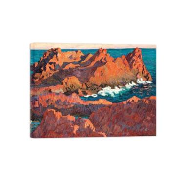 Imagem de Armand Guillaumin Famoso Arte de Parede Pôster-Impressões em Tela para sala de estar-Reprodução pinturas(ilha) 60x80cm Tela Embrulhada