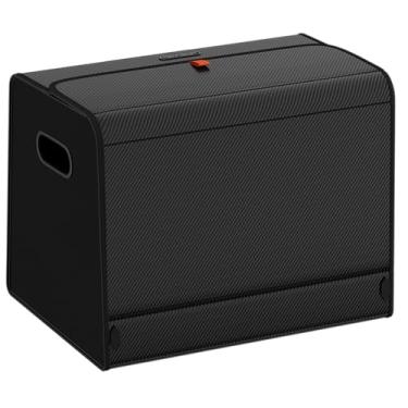 Imagem de GMQ Organizador de porta-malas de carro para SUV, organizadores de carro e armazenamento com armazenamento dobrável, tampa magnética de grande capacidade para SUV, caminhão, MPV (preto de carbono, M