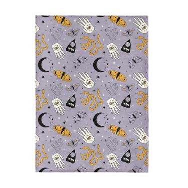 Imagem de Hasbro Ouija Mystical Ouija Halloween Silk Touch Manta para cama e sofá, aconchegante, macio e leve, cobertores assustadores, 127 x 178 cm