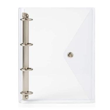 Imagem de Caderno Fichário Universitário Pasta Organizadora 4 Argolas Transparen