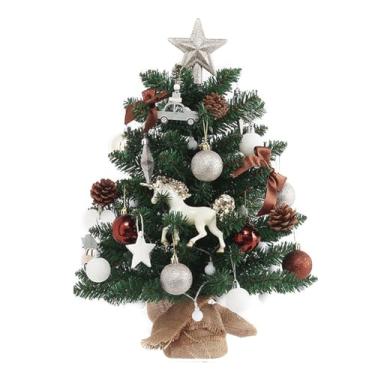 Imagem de Árvore de Natal em flocos de 40 cm com copa de estrela pequena para festas temáticas, banquetes, hotéis