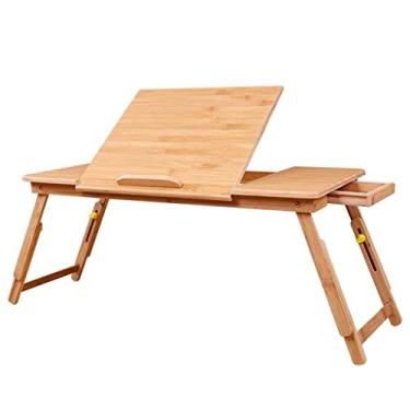 Imagem de Escrivaninha de computador, cama, mesa para laptop, mesa dobrável, simples, escritório em casa, mesa de computador, mesa compacta para estudo, escrita, com prateleiras de armazenamento, mesa de jogos