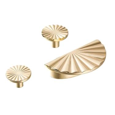 Imagem de CXYFQUUK Puxadores de porta de armazenamento de armário de cozinha puxador de móveis item de cozinha armário gaveta cômoda guarda-roupa puxadores 2 peças (latão dourado único)