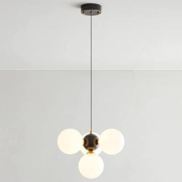 Imagem de YQSLQZZ Candelabro Sputnik, globo de vidro de meados do século, luz pendente para sala de jantar, iluminação decorativa acima da mesa de jantar, luzes de teto suspensas, altura ajustável, para sala de