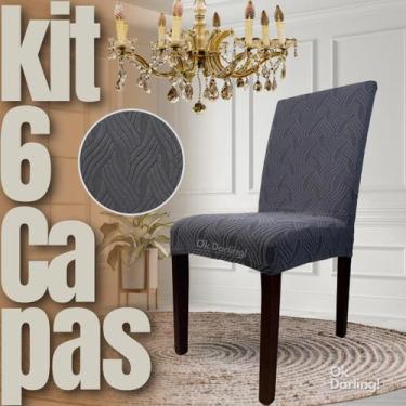 Imagem de Kit 6 Capas de Cadeira Linha Gold Holandesa - Cinza - OK Darling