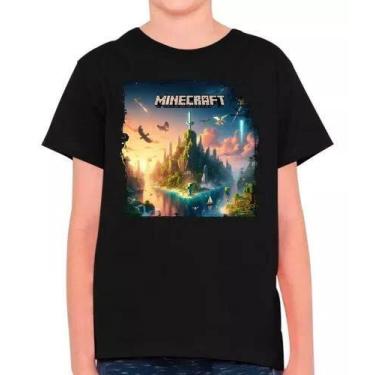 Imagem de Camisa Minecraft Jogo Filme Gamer Infantil E Masculina M24 100% Algodã